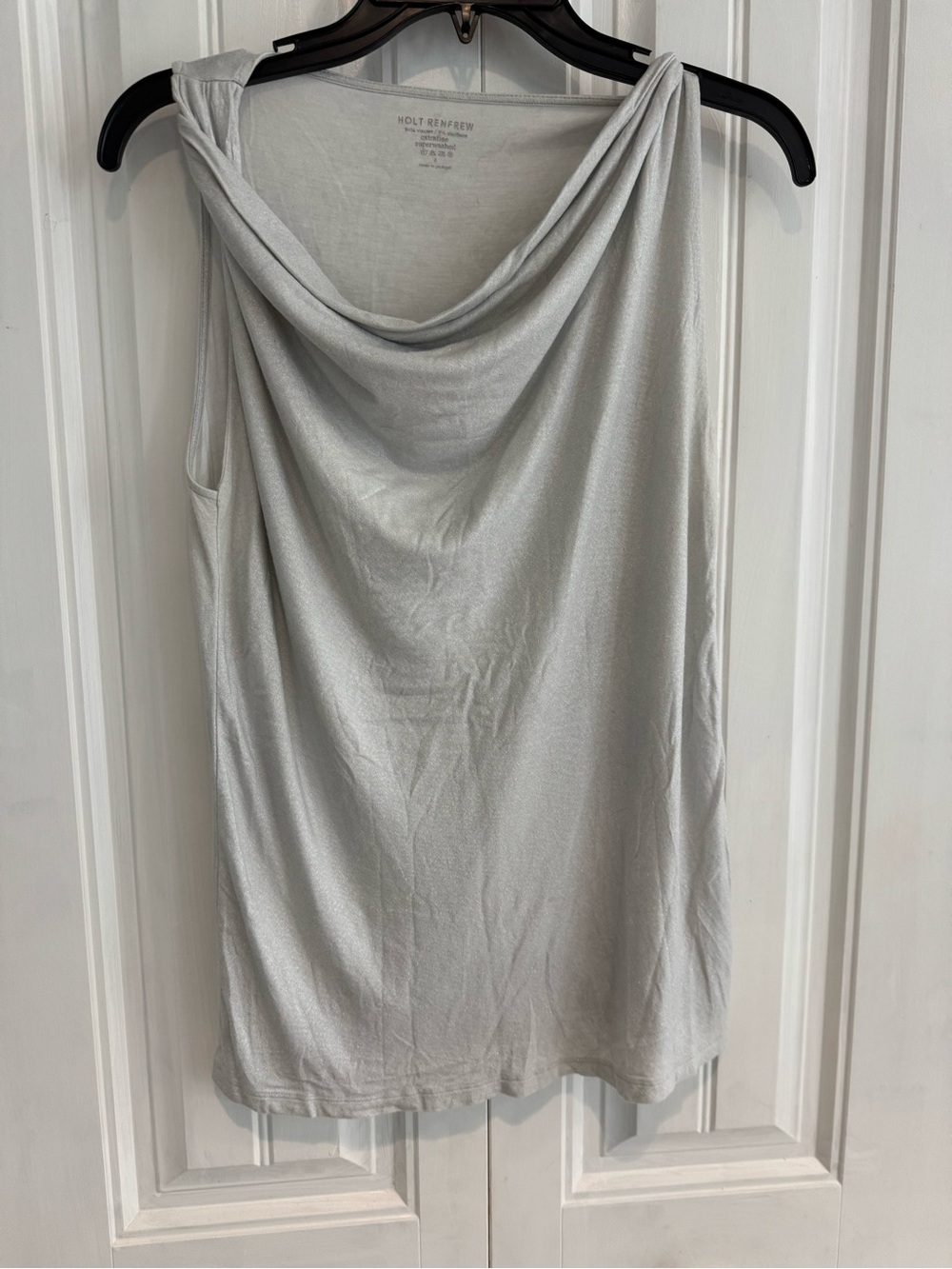 Holt Renfrew Beautiful Silver Cowl Neck Tank Top - Women size s to m